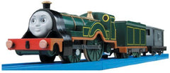Plarail Thomas TS-13 Emily train, front view, ideal for imaginative play on the go.