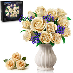 PLAXSOON bouquet-building-set with lights showcases elegant blooms for lasting decor