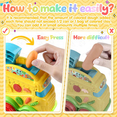 PLAY 2in1 color dough noodle maker creating vibrant pasta shapes
