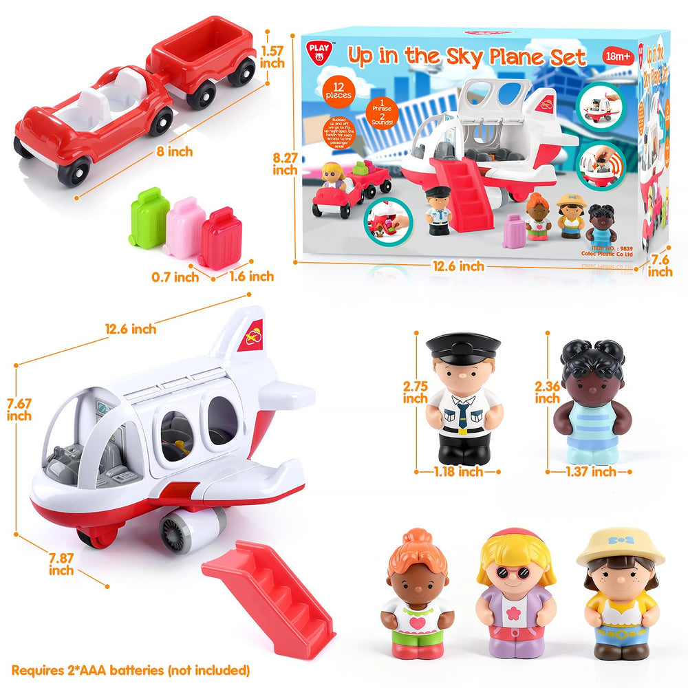 PLAY Airplane Toy captain pose with sounds for takeoff and landing