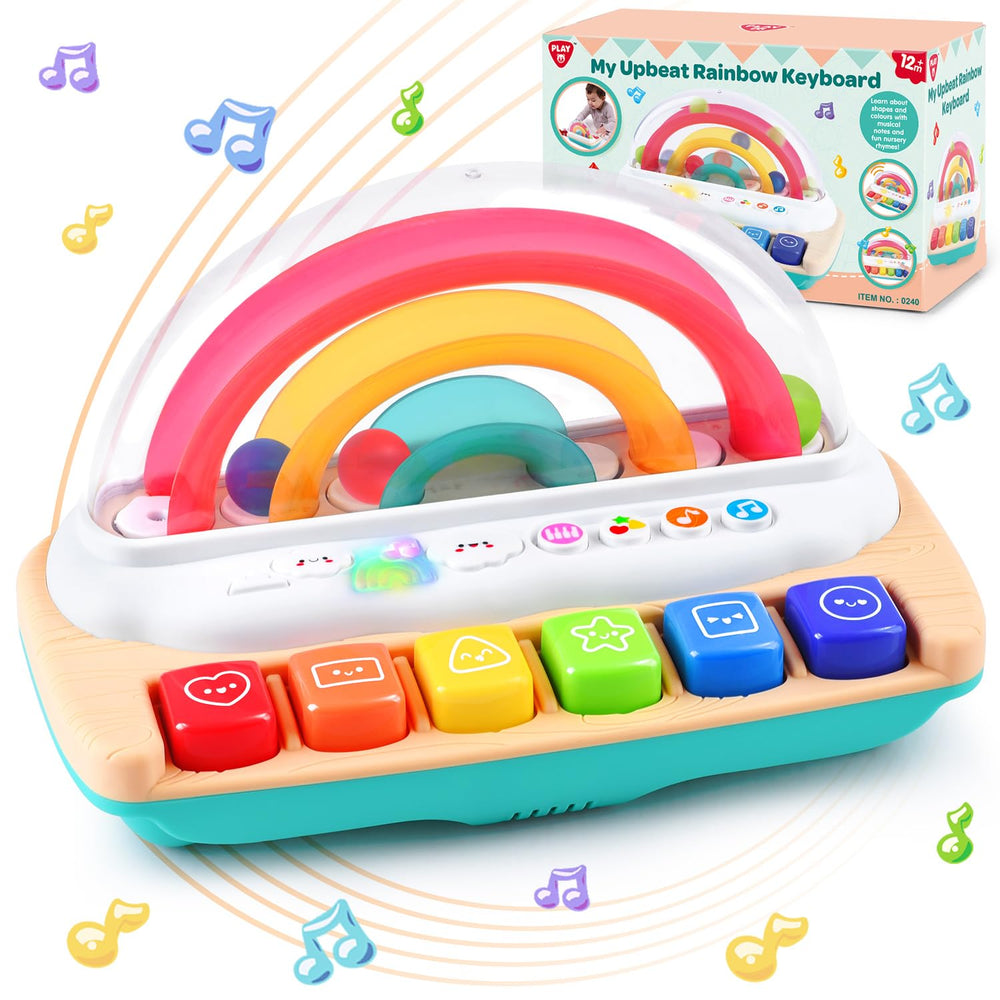 PLAY Baby Rainbow Piano keys with colorful lights promote early motor skills.