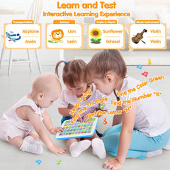 PLAY compact device teaching letters, numbers, colors, and words.