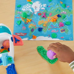 Play-Doh Airplane Explorer Set globe roller images for stamping country shapes.