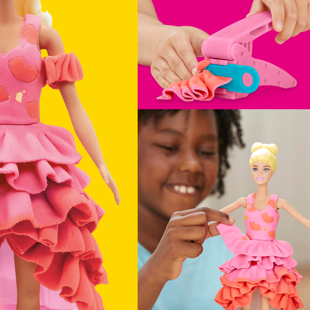 Play-Doh tools and cutters add detailed fashion accents.