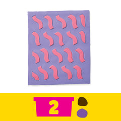 Two Play-Doh color cans expand design options with brown and purple tones.