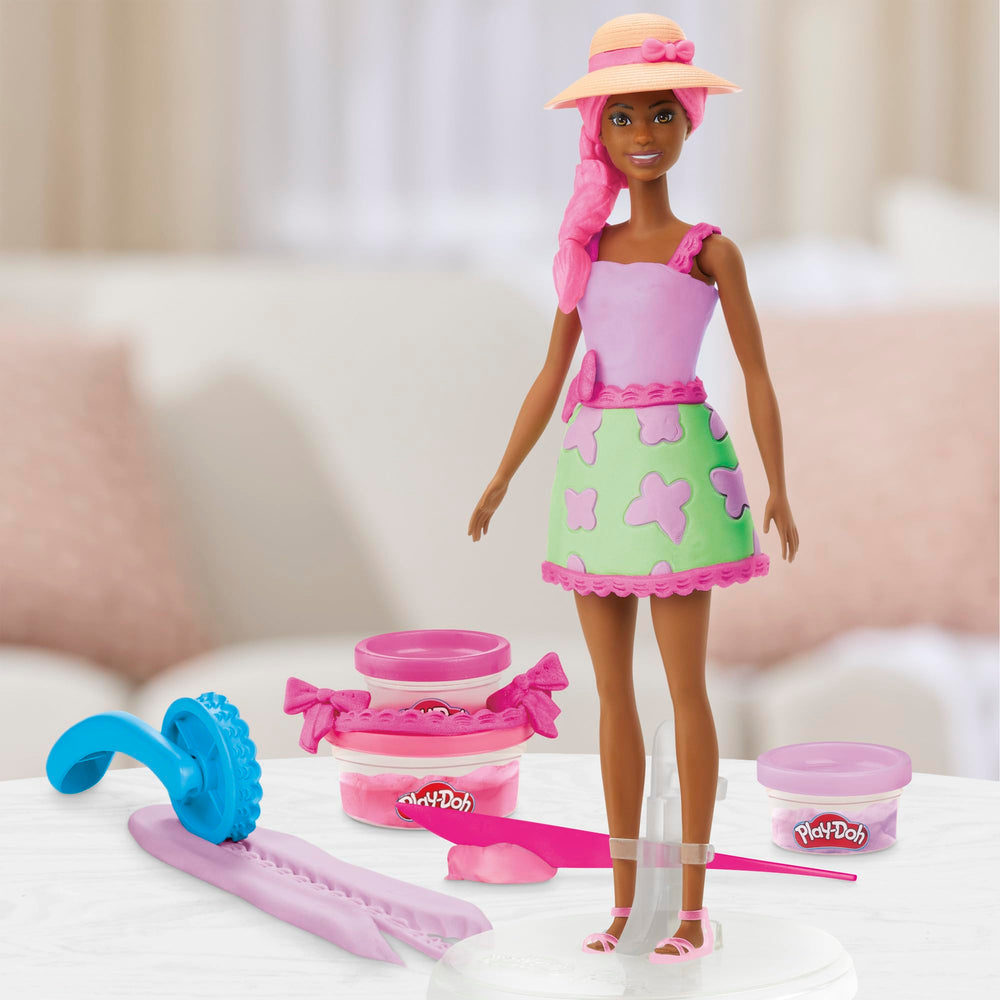 Play-Doh Barbie Garden Party dress design with pattern and cutters.