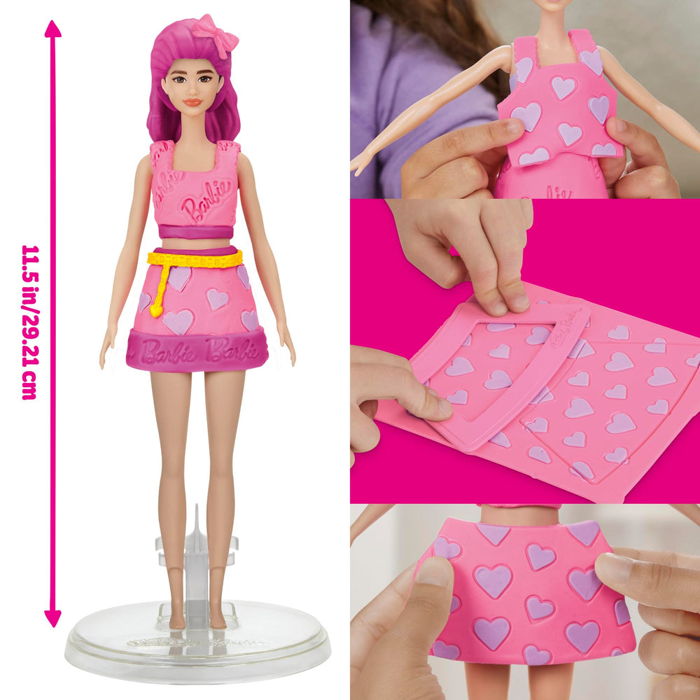 Barbie pattern sheet designs fabric-like outfits for creative dressmaking.