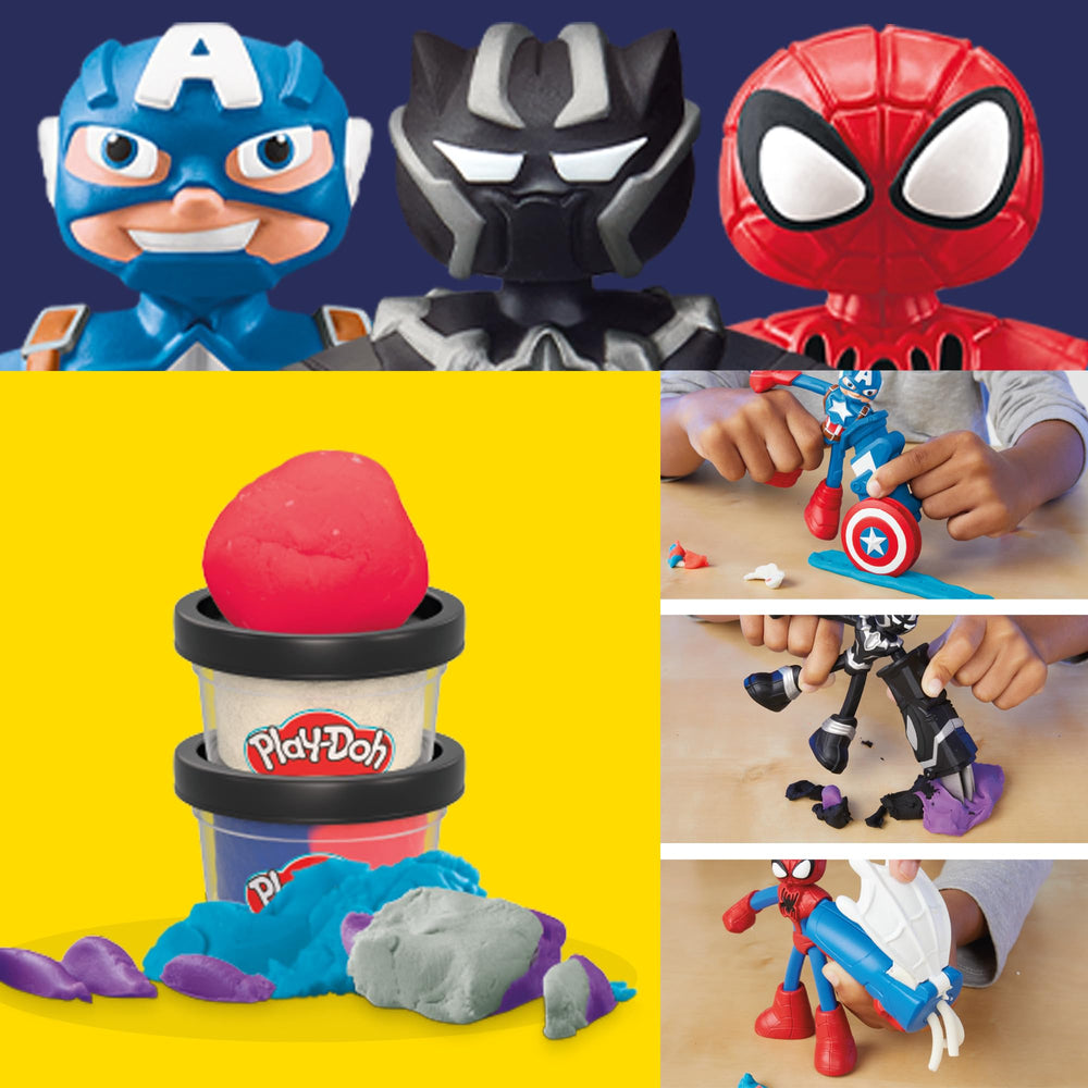 Play-Doh Black Panther action figure with cutting claws tool enhances dynamic pretend play