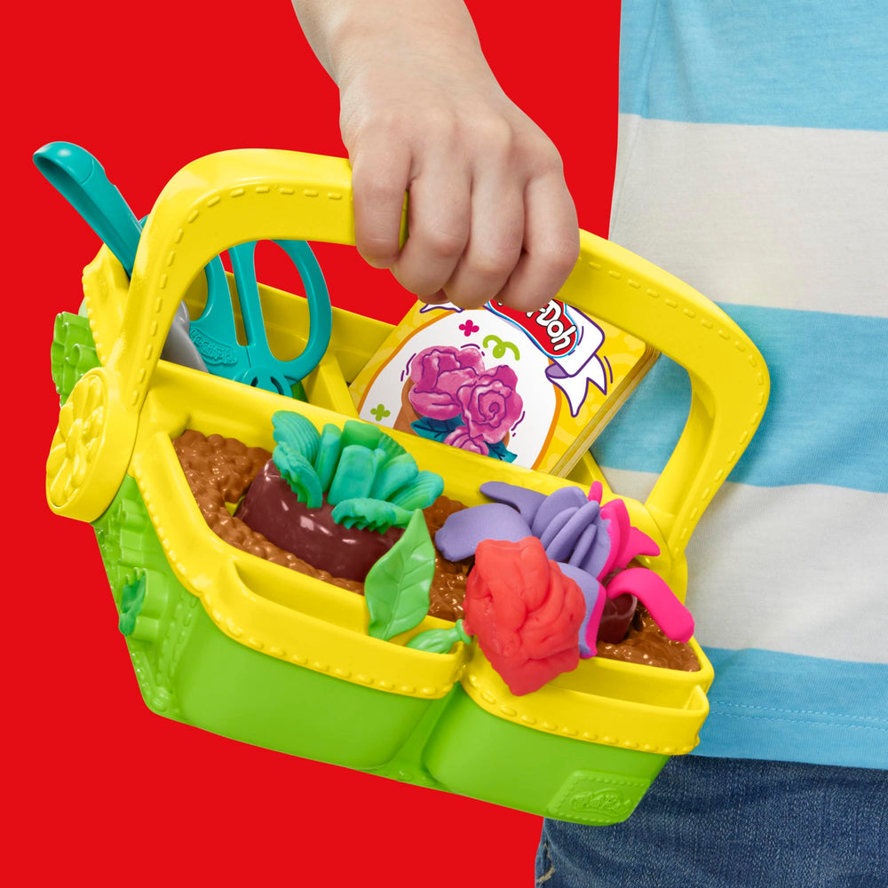 Play-Doh Blooming Flowers pucks showcase varied shapes, encouraging creative sculpting and pretend gardening.