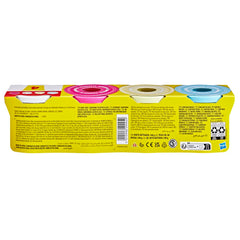 Play-Doh Confetti Putty creations on table demonstrate quick colorful crafts and sharing.