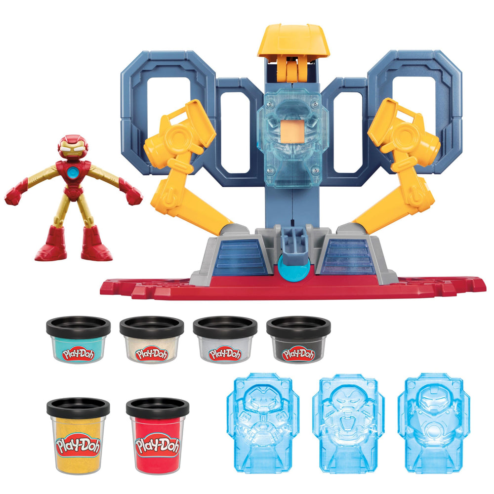 Play-Doh Iron Man Armor Maker Lab molds let kids customize armor designs.