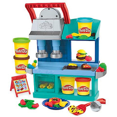 Play-Doh Kitchen Creations Busy Chef's Restaurant playset open kitchen layout inspires pretend meals