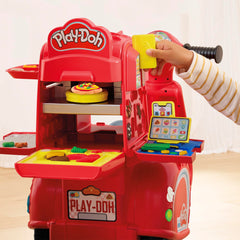 Play-Doh Pizza Delivery Scooter oven stamp and spin action in use