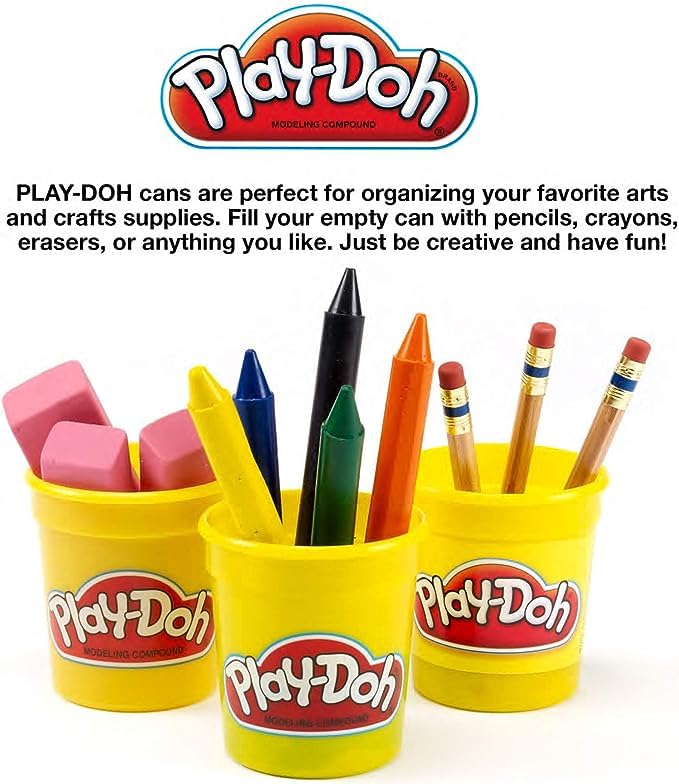 Play-Doh Single Can Dough Red demonstrates stamping ideas with bright colors for creativity.