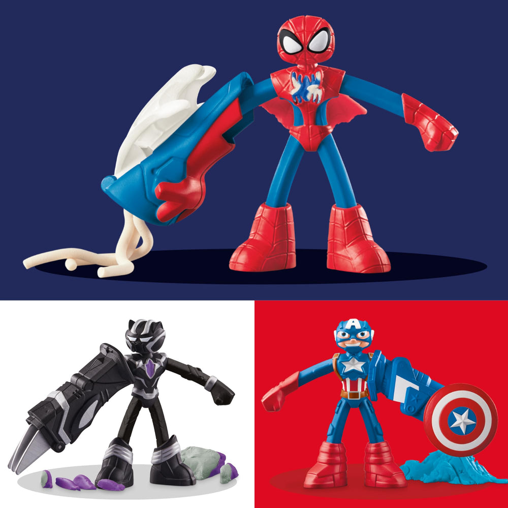 Play-Doh Spider-Man action figure with web slinger tool enables pretend webbing