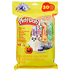 Play-Doh Spooky Colors 30 Pack packaging with individually wrapped sticks for easy sharing.