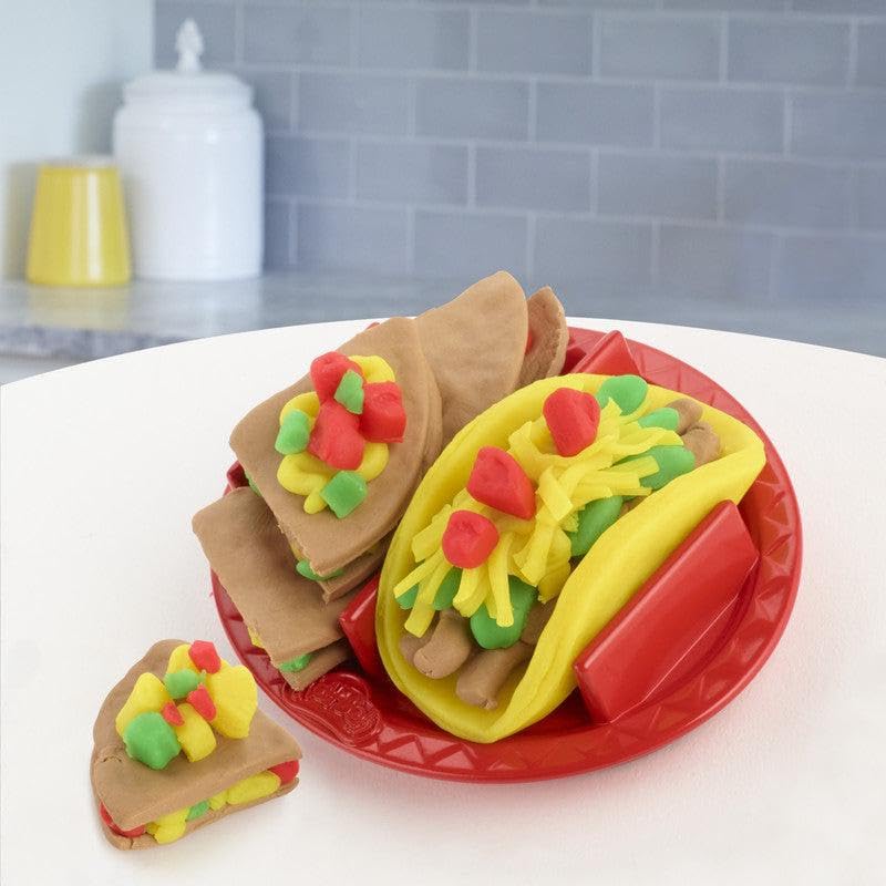 Play-Doh Taco Time 4 colors pack provides vibrant hues for fillings.