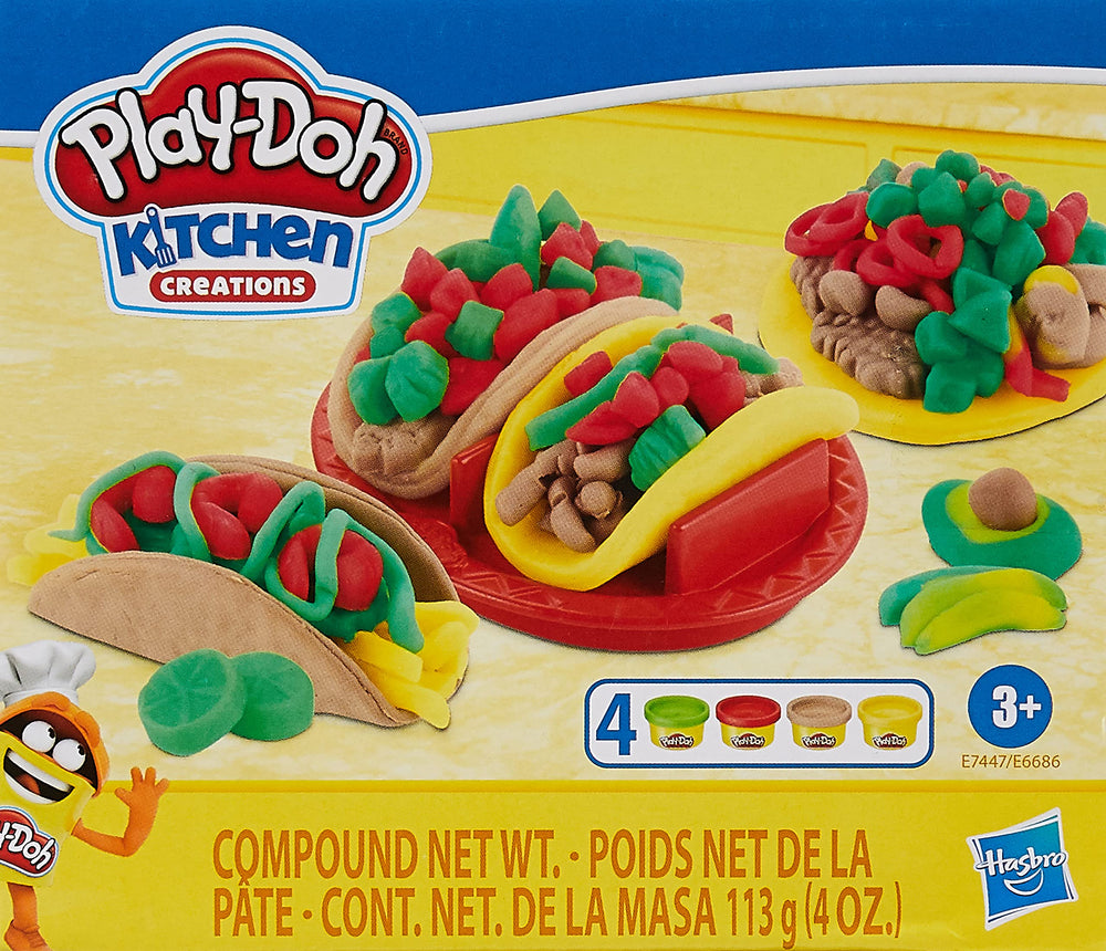Play-Doh Taco Time tortilla press for pretend tacos and imaginative play.