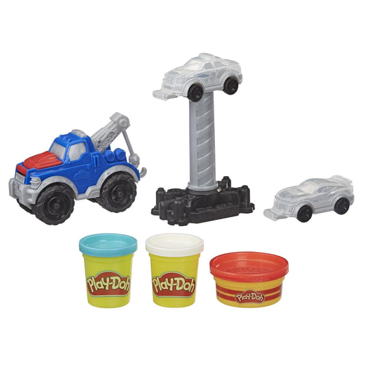 Play-Doh Wheels Tow Truck front view fuels imaginative vehicle play.