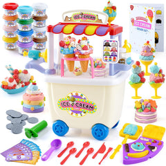 PLAY Ice Cream Cart Toy with color dough sets sparks imaginative play and social interaction