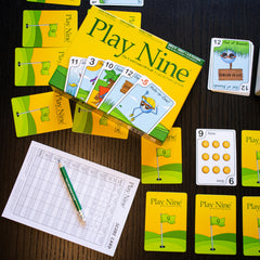 Play Nine scorecards closeup showing clean layout for quick scoring.