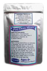 USA-made Play Oven Mixes refill kit showing four muffin mixes for family pretend baking