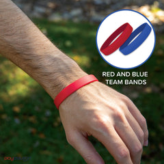 Play Platoon Capture The Flag rubber wrist bands identify teams during games