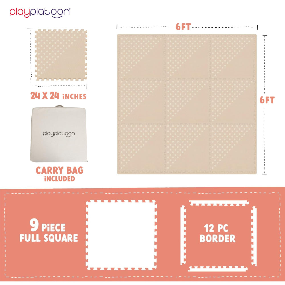 Close-up of extra-thick 5/8 inch foam tiles from Play Platoon for cushioned tummy time