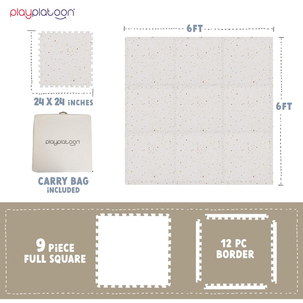 Play Platoon interlocking tiles closeup showing secure puzzle edges for active toddlers.