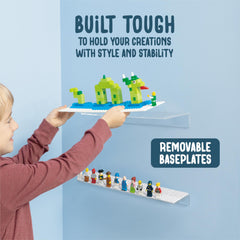 Play Platoon Megablox-compatible shelf in white for easy coordination