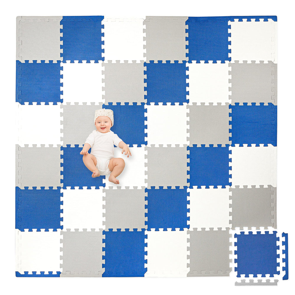 Play Platoon non-toxic foam puzzle floor mat grey tile shows thick cushion and safety.