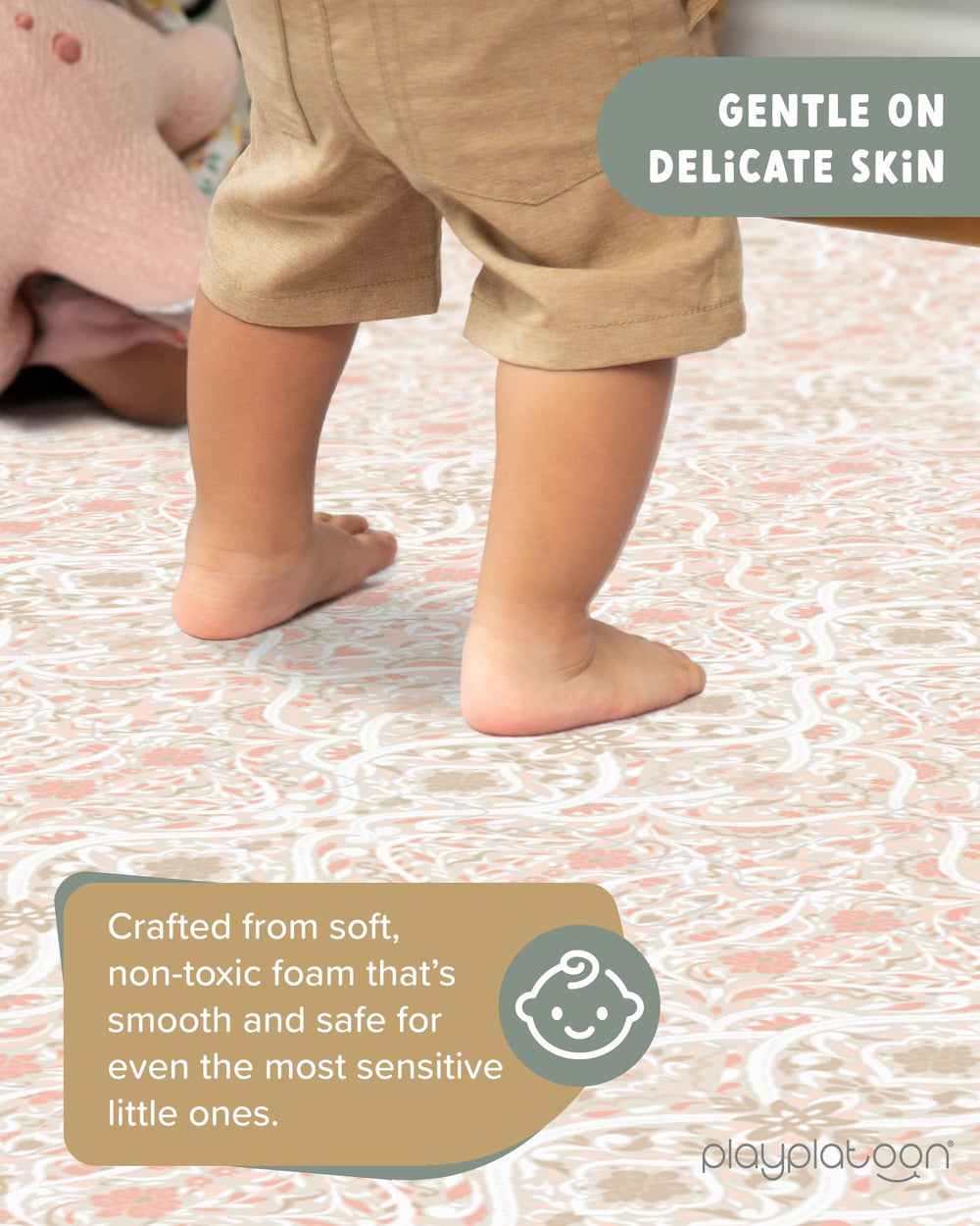 Play Platoon Petal tile complements nurseries, playrooms, and family living spaces
