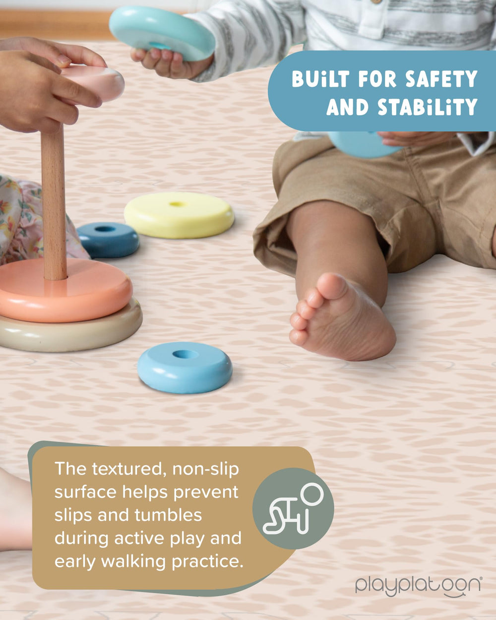 Play Platoon water-resistant foam tiles are easy to clean