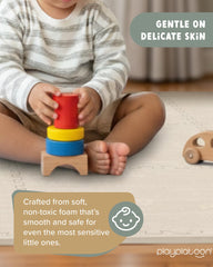 Play Platoon water-resistant foam mat easily wipes clean