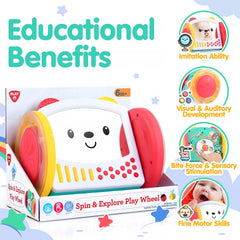PLAY rolling baby mirror toy supports crawling practice and movement.