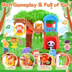 PLAY signs and small bush add realistic zoo details to the scene