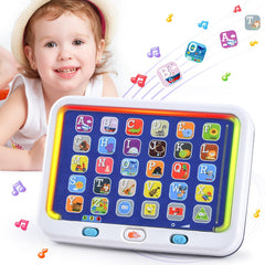 PLAY tablet front view shows bilingual learning interface for toddlers.
