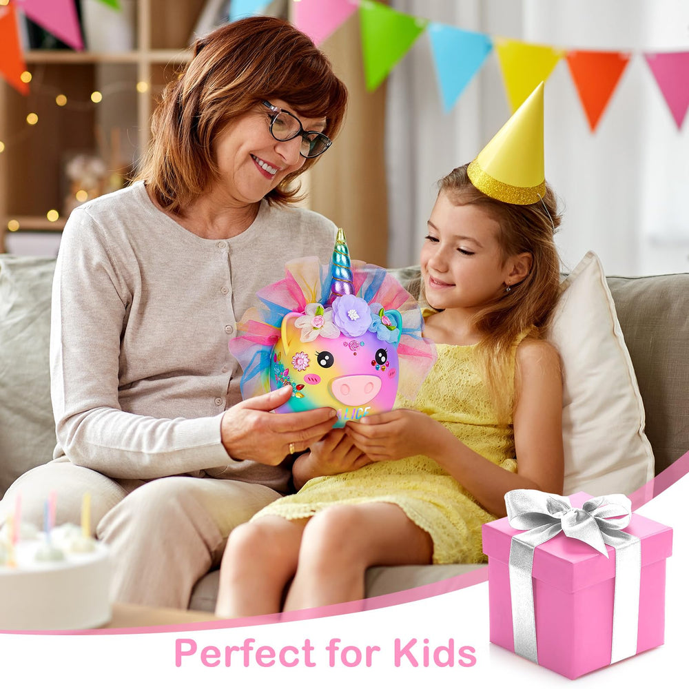 Play Tailor piggy bank unicorn necklace included for gifting and play