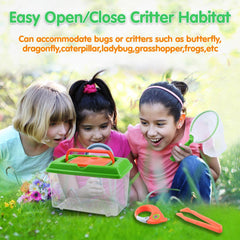 PLAY tweezers help move critters safely into the habitat.