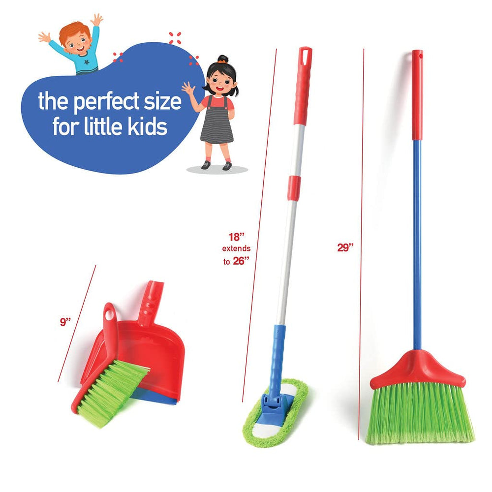 Child using Play22 Cleaning Set to foster creative pretend play