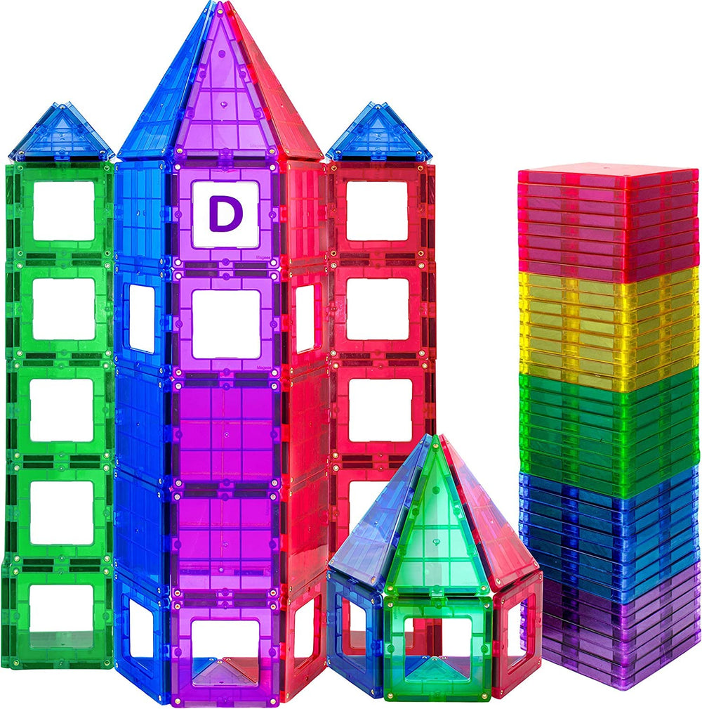 Play22 magnetic tiles triangles capture geometric exploration and spatial thinking in action.