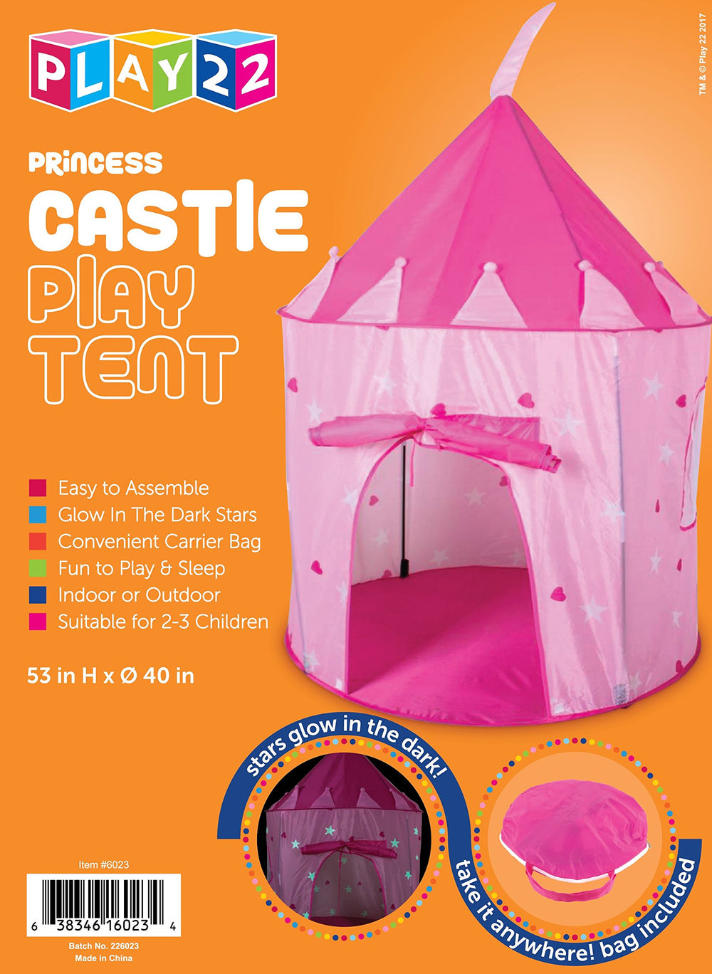 Play22 Princess Castle Pink fits 2–3 children for shared adventures.