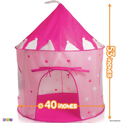 Play22 Princess Castle Pink open-door design for quick indoor setup.