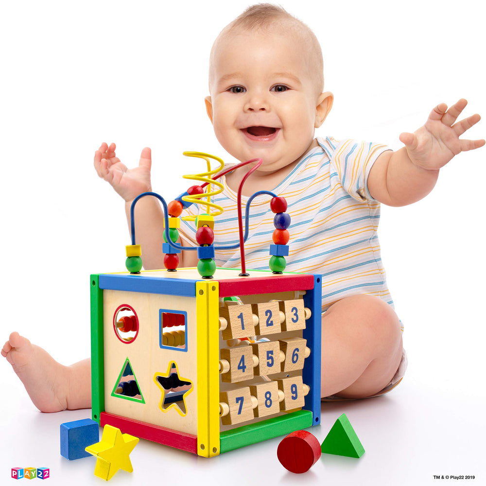 Play22 bead maze top enhances hand-eye coordination during safe play.