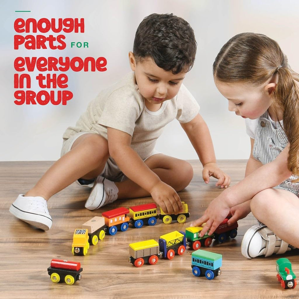 Play22 wooden train coaches for imaginative passenger routes and stories