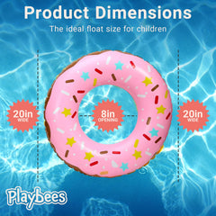 Playbees 20-inch Donut Pool Float designed for kids and adults to enjoy water time.