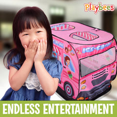 Playbees ice cream truck tent with carry bag simplifies travel setup.