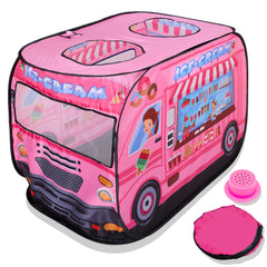 Playbees musical ice cream truck tent front view promotes imaginative play for toddlers.