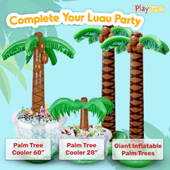 Playbees tropical palm tree decor enhances party setup and ambiance