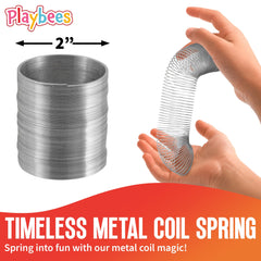 Playbees slinky walking down stairs demonstrates mesmerizing motion and entertainment.